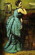 Jean Baptiste Camille  Corot woman in blue oil
